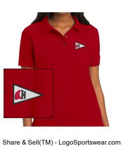 Ladies Red Polo Design Zoom